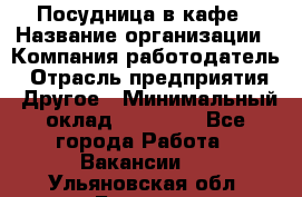 Посудница в кафе › Название организации ­ Компания-работодатель › Отрасль предприятия ­ Другое › Минимальный оклад ­ 14 000 - Все города Работа » Вакансии   . Ульяновская обл.,Барыш г.